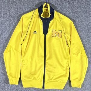 Adidas Michigan Wolverines Track Jacket Mens Size‎ L Full Zip Yellow Blue